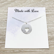 Heart with Hole Necklace, Infant Loss Gift, Silver Heart Necklace, Stillborn, Grief Jewelry, Miscarriage Necklace, Loss of Child, Grieving