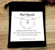 Tiny Gold Star Necklace, Message Card Jewelry, BFF Necklace, Simple Celestial Jewelry, Best Friends Are Like Stars Card, Friendship Gift