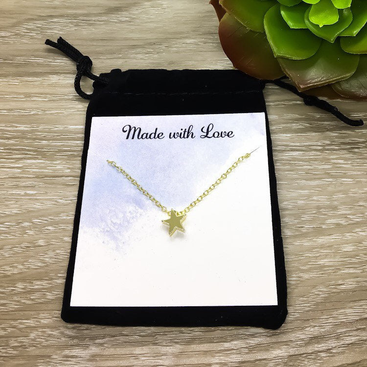 Dear Best Friend, Personalized Card, Tiny Star Necklace Rose Gold, Friendship Quote, Long Distance Friend Gift, Simple Reminder Gifts