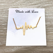 Heartbeat Necklace, Aunt & Niece Gift, Meaningful Necklace with Card, Aunty Gift, Niece Necklace, Simple Reminder Gift, Gift for Aunt