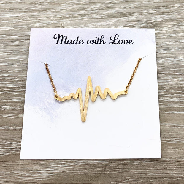 Heartbeat Necklace, Motivational Dream Quote, Meaningful Necklace with Card, Inspirational Gift, Uplifting Jewelry, Simple Reminder Gift