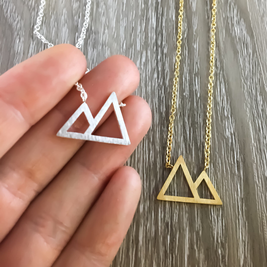 Mountain Peak Necklace with Personalized Card, Inspirational Gift, Thoughtful Gift, Sentimental Jewelry, Travel Jewelry, Minimalist Necklace