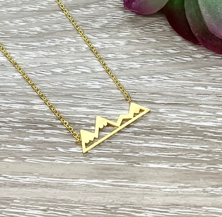 Mountain Necklace, Gift for Daughter, Minimalist Pendant, Canadian Winter Jewelry, Inspirational Gifts, Wanderlust Jewelry, Snowboarder Gift