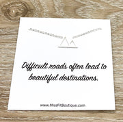Mountain Peak Necklace with Personalized Card, Inspirational Gift, Thoughtful Gift, Sentimental Jewelry, Travel Jewelry, Minimalist Necklace