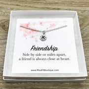 Compass Charm Necklace, Long Distance Friendship Card, Gift for Best Friend, Compass Jewelry, Bestie Gifts, Gift Exchange for Her