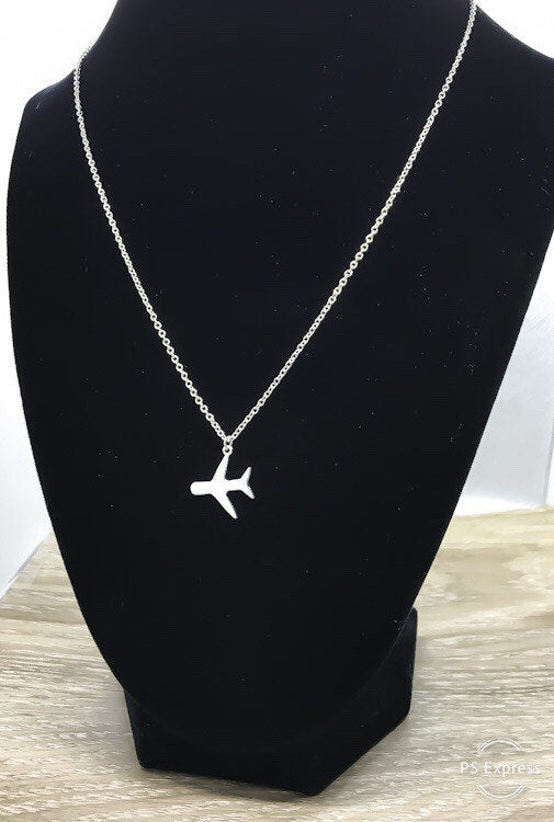 Dainty Airplane Necklace, Travel the World Gift, Plane Pendant, Gift for Traveler, Going Away Card, Travel Gift, Bon Voyage, Graduate Gift