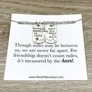 Distance Means So Little Quote, Long Distance Friends Gift Set for 2, Matching Friendship Gifts, Gift for Best Friend, Birthday