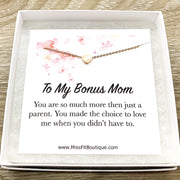 Bonus Mom Gift, Sentimental Card, Unbiological Mother Gift, Heart Necklace, Gift for Mother in Law, Simple Reminder Gift, Gift from Bride