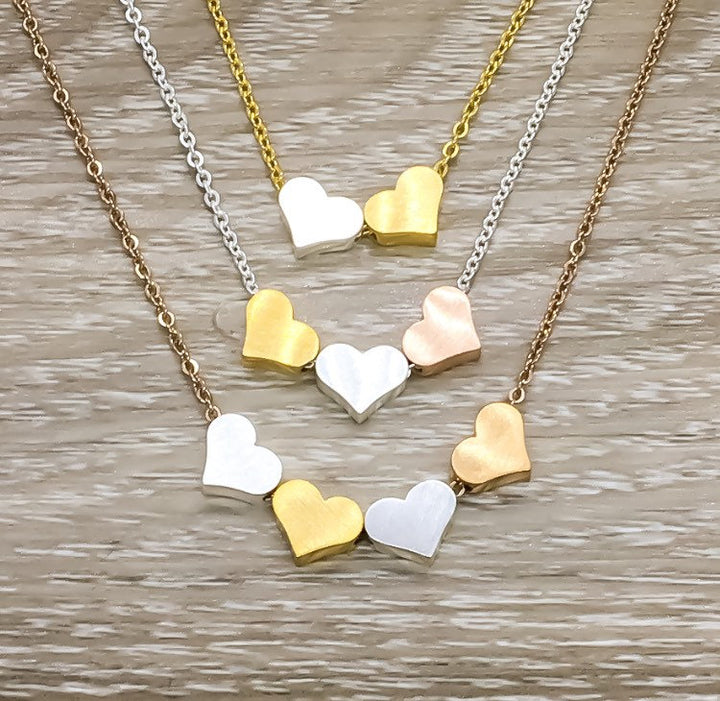 Grandmother of Two Necklace with Gift Box, Multiple Hearts Necklace, 2 Heart Pendants, Gift for Grandma from Grandkids, Gift for Nana