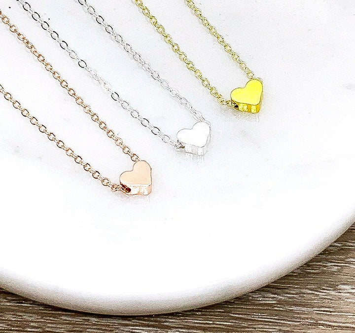 Thank You Friendship Card, Tiny Heart Pendant Necklace, Thankful Quote, Grateful Gift, Friend Gift, Simple Reminder Jewelry, Thinking of You