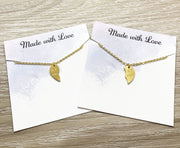 Split Hearts Necklace, Matching Friendship Necklace Set for 2, Half Heart Pendants, Best Friends Gift, Tweens BFF Gift