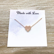 Minimalist Heart Pendant Necklace, Love Jewelry, Gift for Mom, Layering Necklace, Dainty Jewelry, Gift from Friend, Birthday Surprise Gift