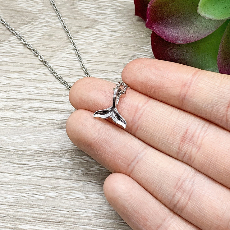 Tiny Dolphin Tail Necklace, Dolphin Jewelry Gift, Good Luck Necklace, Beach Necklace, Minimalist Gift, Ocean Gift, Beachy, Friend Necklace