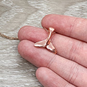 Tiny Dolphin Tail Necklace, Whale Jewelry Gift, Rose Gold Fish Tail Necklace, Beach Necklace, Minimalist Gift, Ocean Gift, Mermaid Necklace