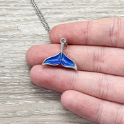 Blue Dolphin Tail Necklace, Dolphin Jewelry Gift, Good Luck Necklace, Beach Necklace, Minimalist Gift, Ocean Gift, Friendship Necklace