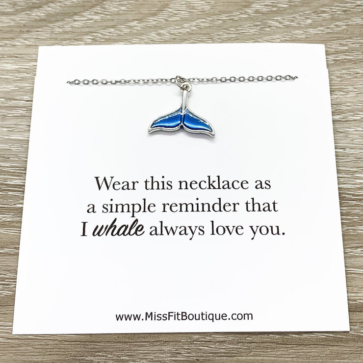 Whale Tail Necklace, I’ll Always Be There For You, Whale Gift, Beach Necklace, Minimalist Gift, Ocean Gift, Beach Life, Friendship Necklace