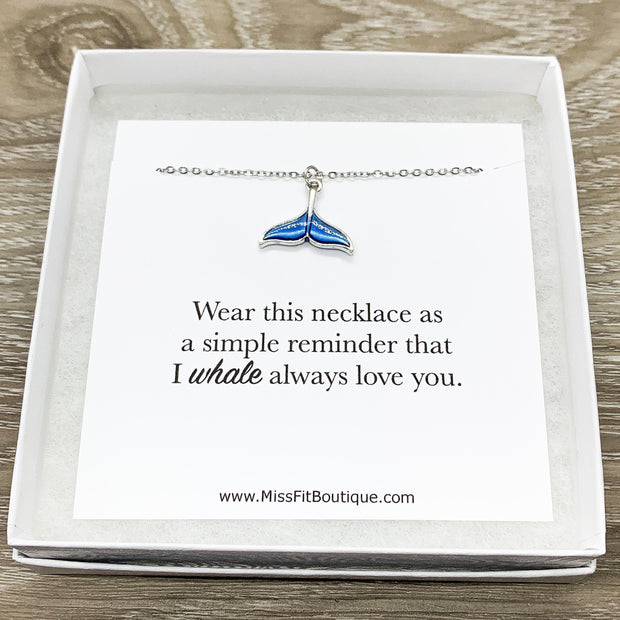 Whale Tail Necklace, I’ll Always Be There For You, Whale Gift, Beach Necklace, Minimalist Gift, Ocean Gift, Beach Life, Friendship Necklace