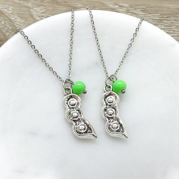 Two Peas in a Pod Necklace Set for 2, Gift for Best Friend, Friendship Necklaces, Gift for Soul Sister, Matching Necklaces, Friends Forever
