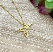 Tiny Hummingbird Necklace, Origami Bird Jewelry, Nature Lover Jewelry, Friendship Necklace, Spiritual Animal Jewelry, Birthday Gift