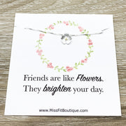 Daisy Necklace, Tiny White Flower Jewelry, Friendship Necklace, Floral Jewelry, Nature Gifts, Best Friend Gift, Necklace with Meaning