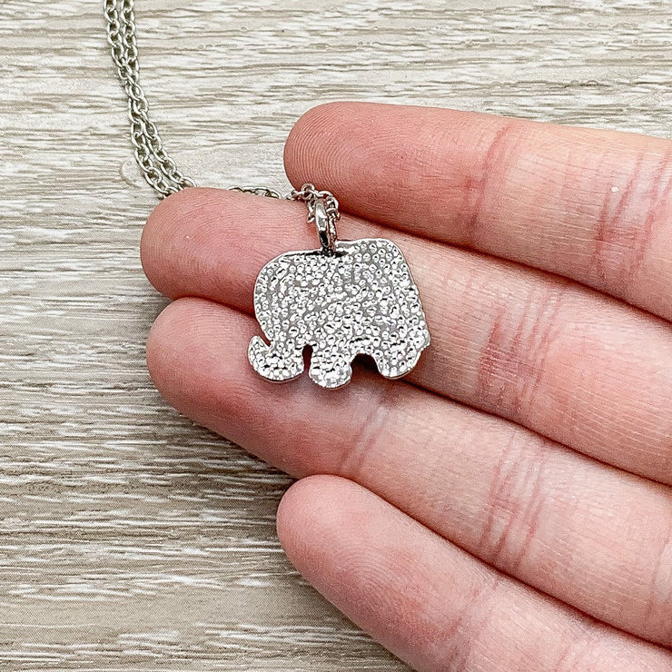 Lucky Elephant Necklace with Card, Lucky Charm Pendant, Good Fortune Gift, Spirit Animal Gift, Spiritual Jewelry, Gift for Friend, Birthday