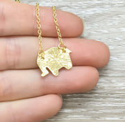 Lucky Elephant Necklace Card, Lucky Charm Pendant, Origami Elephant Gift, Spirit Animal Gift, Spiritual Jewelry, Gift for Friend, Birthday