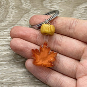 Realistic Maple Syrup Keychain, Tiny Food Charm, Canada Gift, Miniature Maple Syrup Bottle, Mini Maple Leaf Charm, Canadian Seller