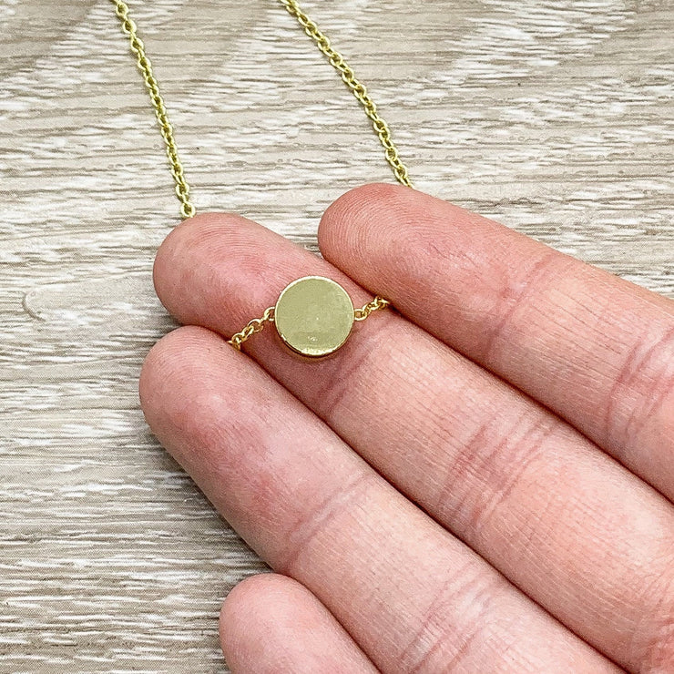 Thank You Gift, Circle Necklace, Necklace with Card, Teacher Gift, Caregiver Gift, Volunteer Gift, Hostess Gift, Intern Gift, Dog Sitter