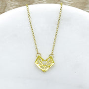 Fox Necklace Gold, Origami Fox Necklace, Woodland Jewelry, Minimal Necklace, Animal Lover Gift, Animal Jewelry, Zoo Jewelry