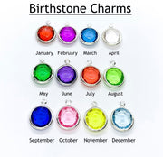 Birthstone Crystal Bead Charm, Dangling, Colour Bead, Personalize, Custom, Gift Ideas, Amethyst, Blue Zircon, Peridot, Sapphire, Rose, Color