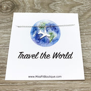Dainty Airplane Necklace, Travel the World Gift, Plane Pendant, Gift for Traveler, Going Away Card, Travel Gift, Bon Voyage, Graduate Gift