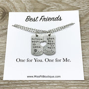 Friendship Matching Necklace Set for 2, Distance Means So Little Quote, Friendship Gifts, Gift for Best Friend, Bestie Gift, Going Away Gift