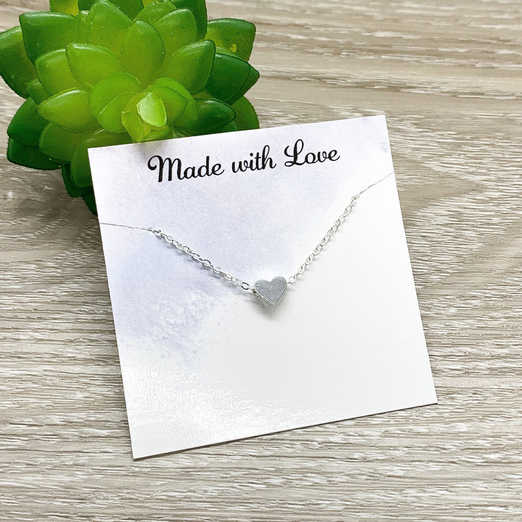 Tiny Heart Necklace with Card, Gift for Daughter, Dainty Heart Jewelry, Gift from Mom, Mother Daughter Jewelry, Birthday Gift, Grad Gift