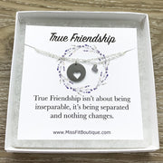 Heart Necklace Set for 2, Friendship Necklaces, Friends Forever Quote, Bestie Gift, Shareable Necklaces, Birthday Gift, Long Distance Friend