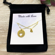 Heart Necklace Set for 2, Mother and Daughter Quote, Mom Gift, Shareable Necklaces, Birthday Gift, Mommy and Me Gift