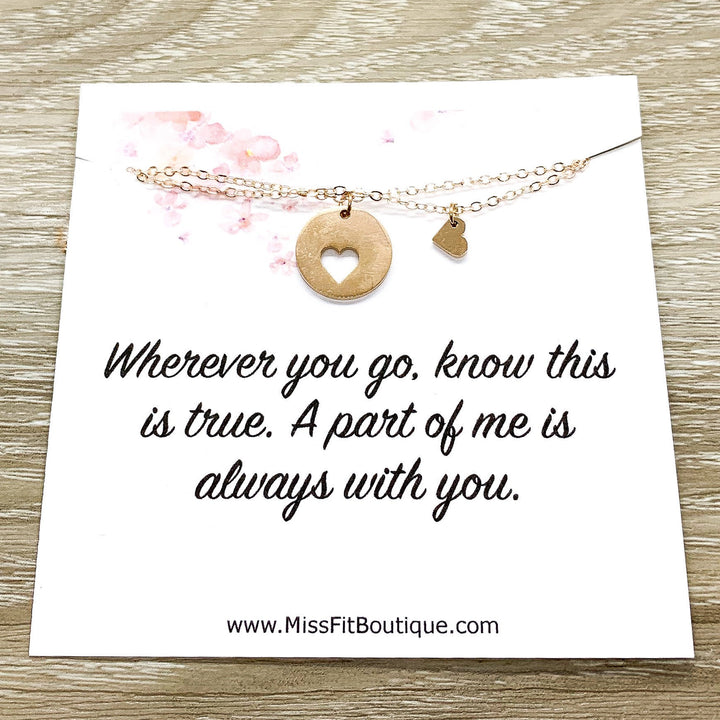 Heart Necklace Set for 2, Mother and Daughter Quote, Mom Gift, Shareable Necklaces, Birthday Gift, Mommy and Me Gift