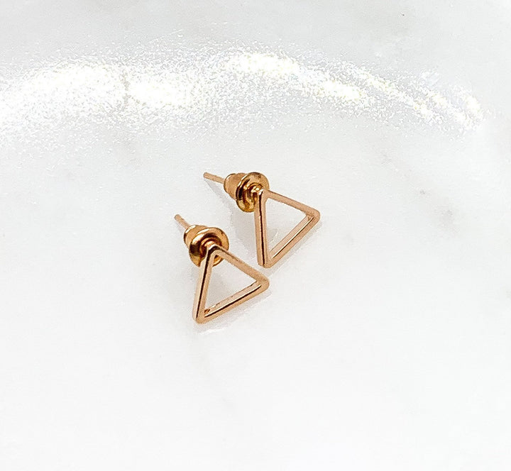 Tiny Triangle Stud Earrings, Dainty Geometric Jewelry, Minimalist Earrings, Triangle Jewelry, Everyday Earrings, Thinking of You, Birthday