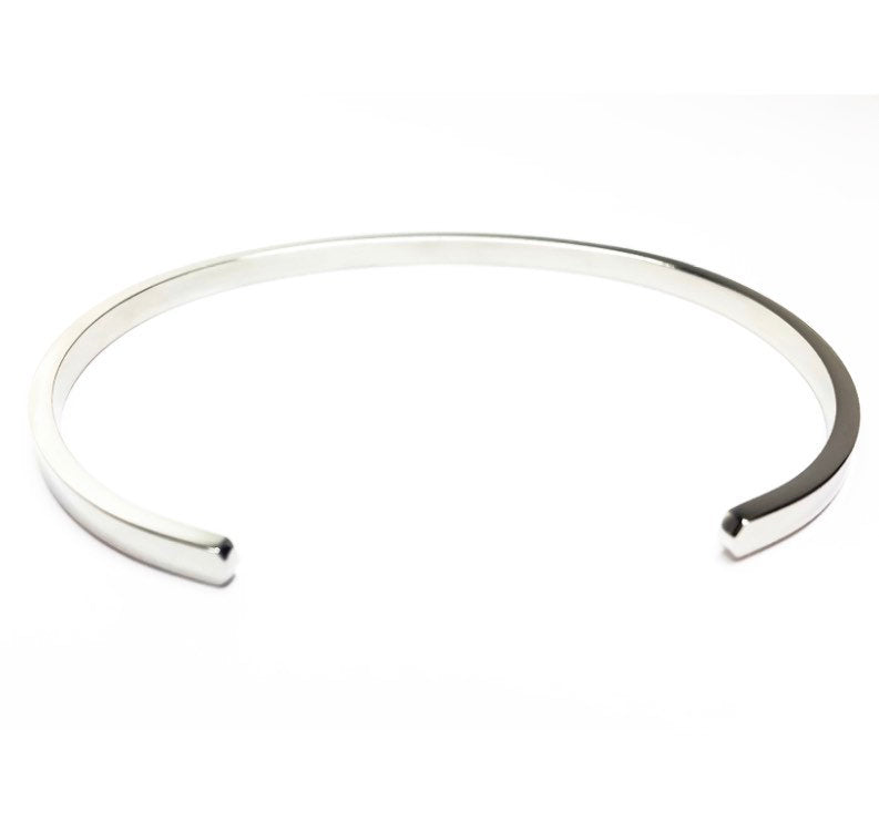 No Regrets Cuff Bangle Bracelet, Faith Gift, Gift for Friend, Thin Mantra Bracelet Silver, Minimalist Bracelet, Friendship Jewelry, Inspire