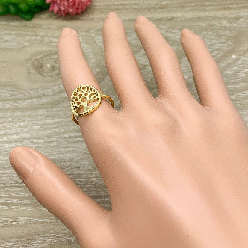 Tree Ring, Dainty Rose Gold Ring, Family Jewelry, Stacking Ring, Promise Ring, Statement Ring, Delicate Ring, Life Ring