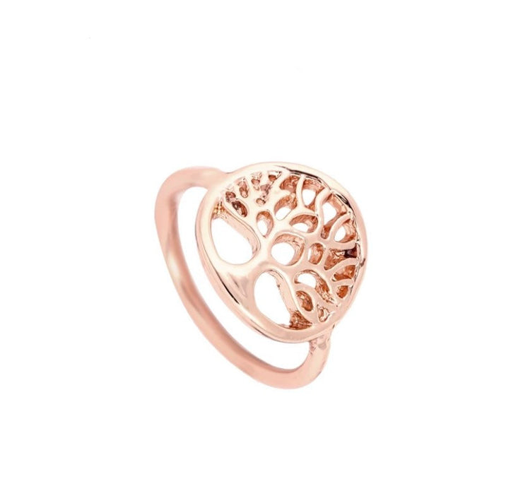 Tree Ring, Dainty Rose Gold Ring, Family Jewelry, Stacking Ring, Promise Ring, Statement Ring, Delicate Ring, Life Ring