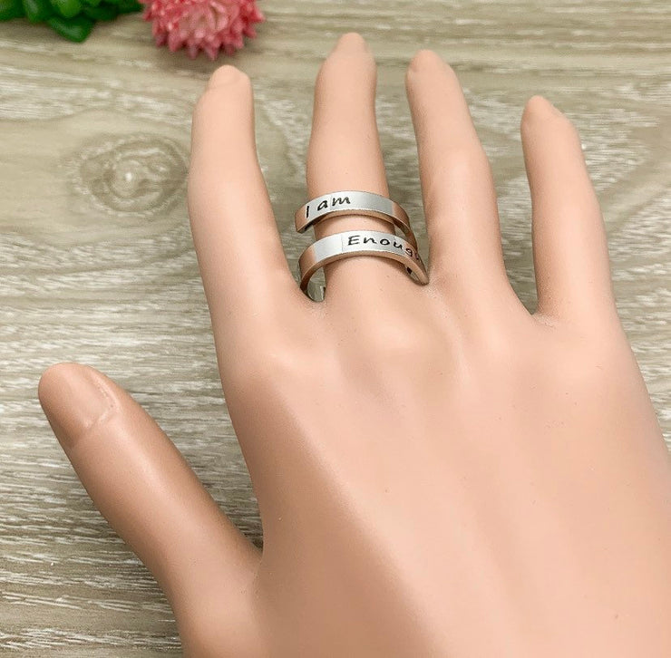 Best Bitches Wrap Ring, Friendship Jewelry, Mature Ring, Bestie Jewelry, Midi Ring, Thick Laser Engraved, Statement Ring, Gift for Friend