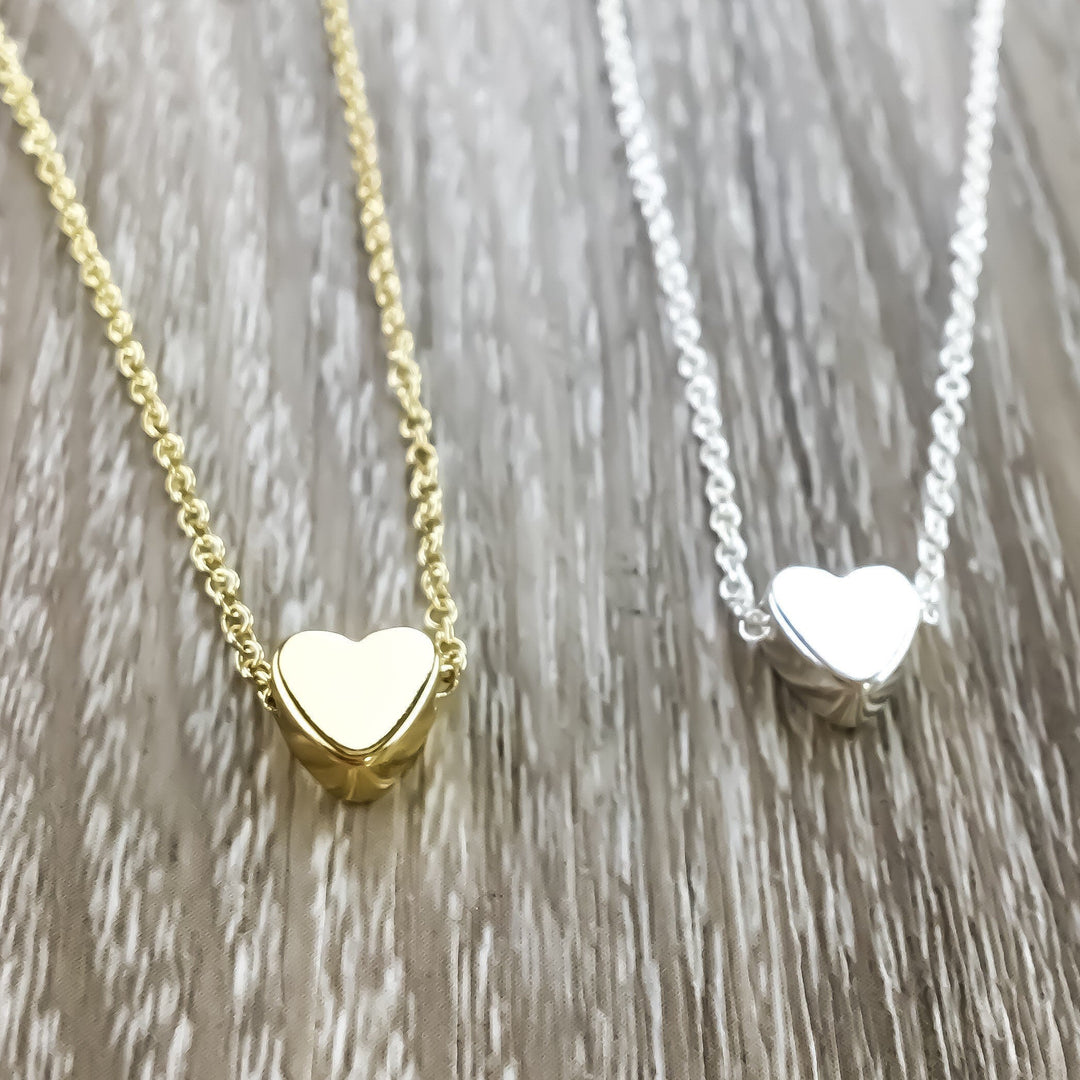Gift for Daughter, Personalized Necklace with Card, Tiny Heart Pendant, Gift from Mom, Bonus Daughter Birthday Gift