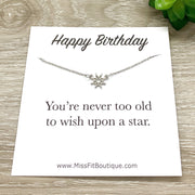 Happy Birthday Card, Tiny Star Necklace, Wish Upon A Star, Best Friend Gift, Friendship Necklace, Minimal Jewelry, Sentimental Gift