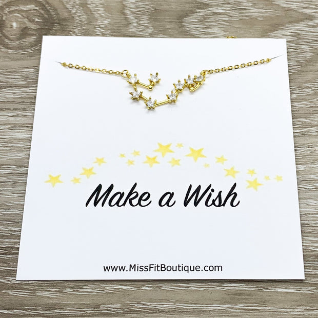 Make a Wish Necklace, Constellation Pendant, Celestial Jewelry, Gift for Friend, Friendship Jewelry, Gift for Daughter, Birthday Gift