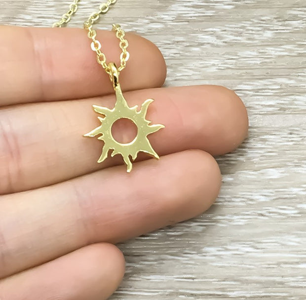 Sunshine Necklace, Rose Gold Sun Necklace, You Are My Sunshine Gift, Dainty Necklace, Friendship Necklace, Gift for Girlfriend, Birthday