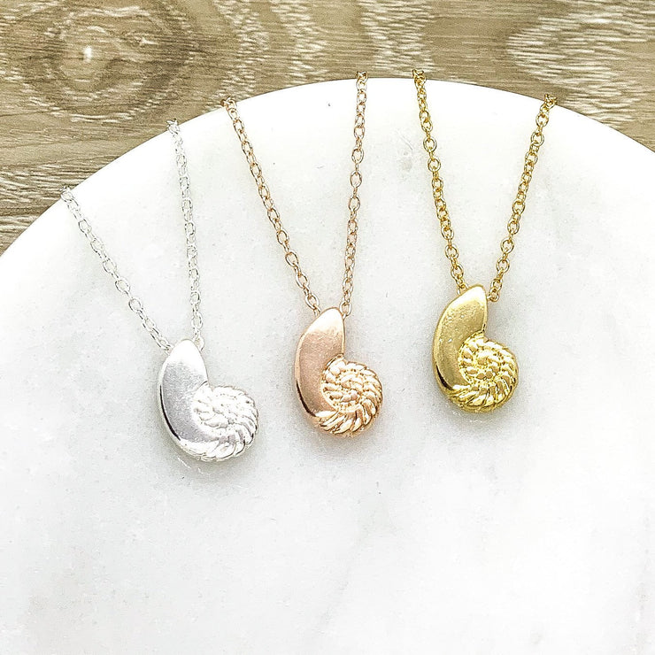 Tiny Seashell Necklace, Ocean Lover Gift, Beach Jewelry, Shell Pendant, Coastal Necklace, Seascape Jewelry, Gift for Her, Birthday Gift