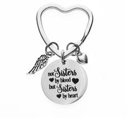 Unbiological Sisters Keychain, Not Sisters By Blood, Sisters By Heart, Bonus Sister Gift, Gift for Soul Sister, Gift for Bestie, Birthday