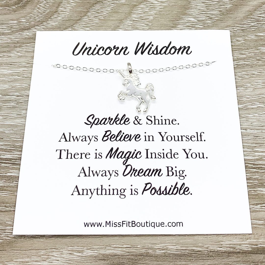 Unicorn Necklace Gift Box, Anything is Possible Quote, Unicorn Jewelry, Unicorn Lover Gift, Unicorn Pendant, Teen Girl Gift, Birthday Gift