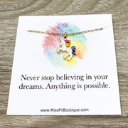 Rainbow Unicorn Necklace, Anything is Possible Quote, Unicorn Jewelry, Unicorn Lover Gift, Unicorn Pendant, Teen Girl Gift, Birthday Gift