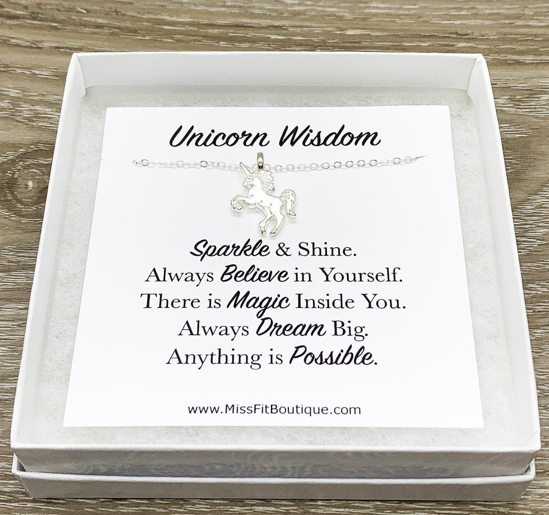 Unicorn Necklace Gift Box, Anything is Possible Quote, Unicorn Jewelry, Unicorn Lover Gift, Unicorn Pendant, Teen Girl Gift, Birthday Gift